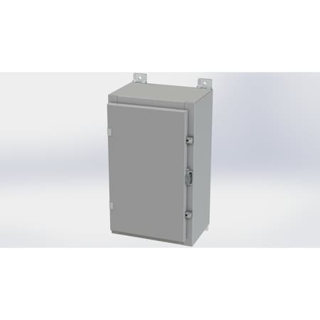 Saginaw Control & Engineering Clamps with Padlock Hasp Electrical Enclosures, 20 in H, 8 in D, 12 in W, NEMA 4, Carbon Steel SCE-20H1208LP